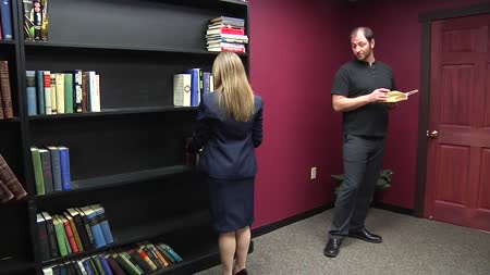 Librarian Babe - Starring Brooke Bliss and Rock

No one has any respect for the library anymore! Brooke assembles some carelessly laid books back onto a shelf as Rock, a lover of many things besides books, eyes her tight ass through her conservative skirt. He reaches around her and props a few books onto a higher shelf.

She asks if he needs help, but he thinks he has already found as he smiles and flirts with the cute librarian. They make small talk, and she has quite a bit of work to do, so she cant really entertain him at the moment. He backs off for a second, reading through a novel he picked out, while secretly taking a long look at her body.

She has to take her lunch break and close the library for an hour, so Rock has to go. He asks her out to lunch and she refuses. He insists and she asks him to leave immediately. He gets frustrated and decides it is better to stop time and play around with her. He caresses her body, posing her and bending her over. He strips her skirt to reveal sexy pink panties. He removes all of her clothing save for stockings and high heels and puts her on her knees. He shoves his hard cock into her throat, pumping it slowly. He positions her up against a bookcase and fucks her from behind.

He moves her to the floor, and continues to fuck her from behind until he cums deep in her pussy. Seems he checked out more than just a book!

Fetish Elements: Explicit Sexual Content, Librarian, Timestop, Posing, Stripping, Lingerie, Blow Job, Pussy Fucking, Doggystyle, Permafreeze, Body Views