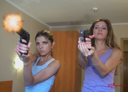 Violet and Daisy - Starring: Gina Gerson and Yasnara.

Synopsis:

Violet and Daisy are not just friends, they are professional killers. One day they got the laptop with very valuable information. Friends understand that this information is very expensive, but they don't realize that they will have to pay by their lives.

Violet and Daisy begin the gun battle with gangsters sent by the laptop's owner. During the firefight Violet and Daisy are wounded by one bullet. But even wounded they decide not to surrender to the gangsters.

Fetish elements: Shooting of two girls.

Language: Russian

Subtitles: English