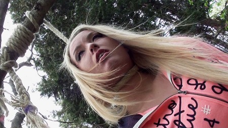 HANGED DIANE - A group has discovered that Diane has betrayed them.  Natalie has been chosen to execute the long haired blonde.  Diane is led through the woods and hanged under a tree for her treachery.

Starring: Diane and Natalie
Theme: hanging

Run Time: 03:45
185 MB