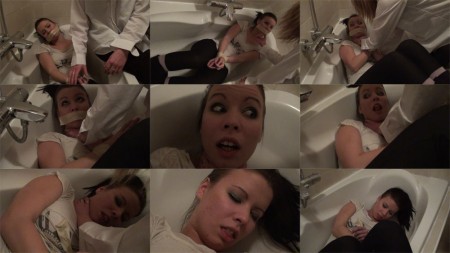 Tub choking - Sophie kidnapped and choked in a bathtub!