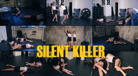 SILENT KILLER - SILENT KILLER
Custom
 Starring: Luiza and Oksana
 Office style custom shot-dead cocktail
 Contains
TWO ANGLES SHOOTING. TWO CAMERAMEN SHOT IT. YOU CAN ENJOY EACH DEATH SCENE FROM DIFFERENT ANGLE!
CLONES EFFECTS
BODY CARRYING
SOME VAGINA SHOOTING!
27 MINUTES LONG!!
 
The gun is usually not seen. Except when he is turning bodies over or dragging them away, the killer is not seen.
Two cameras recording each scene from two angles at the same time. 
Cameras steady on tripods, not hand-held. 
 Scenes:
 1st scene: they are sitting on a couch with their legs crossed. They do not see the killer. They are shot in their chests and slump back, dead. The killer shoots them in their chests again to make sure.
 2nd scene: they are sitting on a couch with their legs crossed. They are shot in their chests. They clutch their breasts and fall off of the couch onto the floor and are still. Camera pans of bodies. Then they begin to moan and try to crawl away. They are shot again. Body pans. The killer turns their bodies over and shoots them in their chests again to make sure they are dead. They are dragged away. 
 3rd scene: they are looking at something on a desk. They are shot in their backs. They fall. Body pans. One of them begins to cry. The shooter makes sure they are dead. They are dragged away. 
 4th scene: they are looking at something on a desk. They are shot in their backs. They arch their backs and try to reach behind them to touch where the bullets went in. They turn and fall. Body pans. They begin crying and try to crawl and are shot until they are still. The killer turns their bodies over and shoots them in their chests to make sure they are dead. They are dragged away. 
 4th scene: they walk into a room. They do not see the killer. They are shot in their chests and fall. They are dragged away. More clones walk in. They are shot in their chests and dragged away to a body pile.
 
5th scene: they are against a wall, facing the camera, with their hands up, very frightened. They are shot in their chests. One model slides down the wall and crumples onto the floor. The other clutches her chest but does not fall. She is shot in the front of her skirt, below her belt. She screams and falls. 
 6th scene: they are against a wall, facing the wall, with their hands up. They try to turn their heads and look behind them at the shooter. They are shot in their backs and fall. 
 7th scene: they are against a wall, facing the wall, with their hands tied behind their backs. They are shot in their backs.
 8th scene: they are against a wall, facing the camera, with their hands tied behind their backs. They are shot in their chests. 
 9th scene: they are sitting in chairs, with their hands tied behind the chairs. They are shot in their chests. They cry and are shot until they are still, and then shot again to make sure. 
 10th scene: they walk into a room and are shot in the front of their skirts, below their belts. They clutch themselves and double over and fall. They are in great pain. They try to crawl away and are shot in their backs. Their bodies are turned over and dragged away. More clones walk into the room and are shot. They are dragged away to a body pile. 
 11th scene: They are brushing their hair in front of a mirror. They are shot in their backs and fall. Body pans. The killer shoots them in their backs again to make sure they are dead. Then he turns their bodies over and shoots them in their chests. Then they are dragged away. More clones come in to look in the mirror. They are shot and dragged to a pile. 
 12th scene. They are on a balcony, leaning on the railing. They are shot and fall over the railing, so that their hands and hair are hanging down. 
 13th scene: The trap: one actress comes into the room and sees a box on the table. She opens the lid to see what is inside. Its a booby-trap that shoots her in her chest. She falls. The second actress comes in sees her friend. She kneels next to her and feels for a pulse in her neck, but she is dead. Then the second actress sees the box and opens it. She is shot and falls across her friends body. 
 14th scene: The clones come home: one by one by one, they walk into the door and are shot in their backs and dragged away.

If you like this one plese don't miss "Office Shot Dead Cocktail", "Helpline", "Shooting in the office", "Clones", "Clones 2"