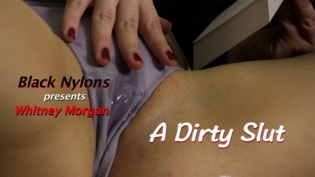 A Dirty Slut - Whitney gets dressed up and has a glass of wine just so she can messy herself with cum once she sits down with the latest copy of "50 Shades of Grey."  

But her maniac neighbor spots her and comes to put the dirty slut down once and for all.   

He pumps a bullet into her belly, then another into her breast.  Finally, as she falls to the floor another to her chest, and finishes her off by emptying the clip in her.