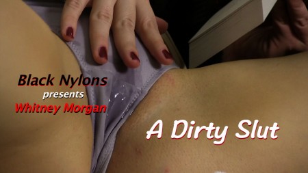 A Dirty Slut - Whitney gets dressed up and has a glass of wine just so she can messy herself with cum once she sits down with the latest copy of "50 Shades of Grey."  

But her maniac neighbor spots her and comes to put the dirty slut down once and for all.   

He pumps a bullet into her belly, then another into her breast.  Finally, as she falls to the floor another to her chest, and finishes her off by emptying the clip in her.