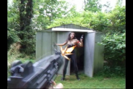 Crimson Rapture - Brunette Mowed Down by Machine Gun Crimson Rapture - Brunette Mowed Down by Machine Gun