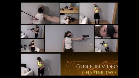 Gun fun video chapter two - Gun fun video: chapter two is 24:33 min. long in MP4 1080 50p format video in gun fun style (digital blood only).

- Many shooting scenes + some arrowing scenes and few stabbing scenes with wooden stake, .dodging bullets scene + fail dodge

- there is time reverse of some scenes + some slow motion scenes.

16 diferent death scenes in this video. (shots to chest, belly, head, kills with one shots, two or many, 3 head shots scenes, arrowing to chest and left boob, staking)

elements: gun with silencer sounds effect, digital blood effects only, time reverse effects, slow motion effects, one scene with 9 shots to belly only, dodging bullets, 3 head shot scenes, shots to breasts, wooden stake, agent, spy, priness, vampire, soldnier, 3 outfits, long death agonies, shorts death agonies, bare belly, many death poses, death stares, arching back, speaking in english, high heels, flying bullets and much more.